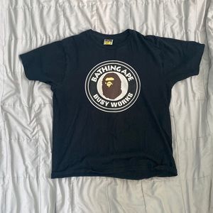Used Bape- A Bathing Ape -Black Busy Works T-Shirt (read description)